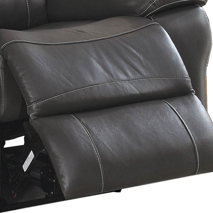 Contemporary Recliner Chair with Contoured Seat, Gray
