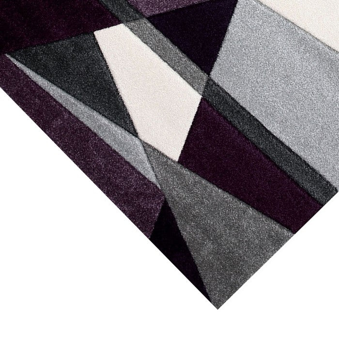 89 X 64 Inches Polyester Power Loomed Rug with Geometric Print, Multicolor