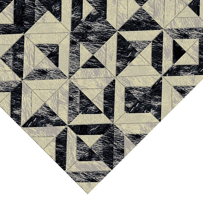 89 X 64 Inches Power Loomed Polyester Rug with Faceted Print, Dark Gray