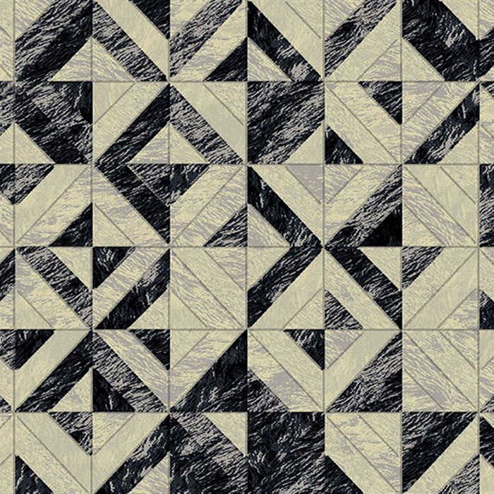 89 X 64 Inches Power Loomed Polyester Rug with Faceted Print, Dark Gray