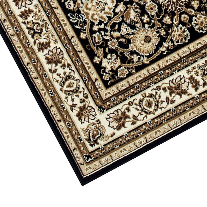 84 X 60 Inches Power Loom Polyester Rug with Tribal Print, Multicolor