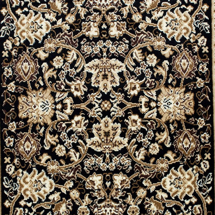 84 X 60 Inches Power Loom Polyester Rug with Tribal Print, Multicolor
