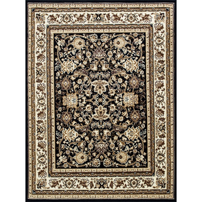 84 X 60 Inches Power Loom Polyester Rug with Tribal Print, Multicolor