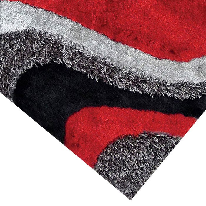 84 X 60 Inches Polyester Rug with Streamline Flow Print and Shaggy Texture,Multicolor