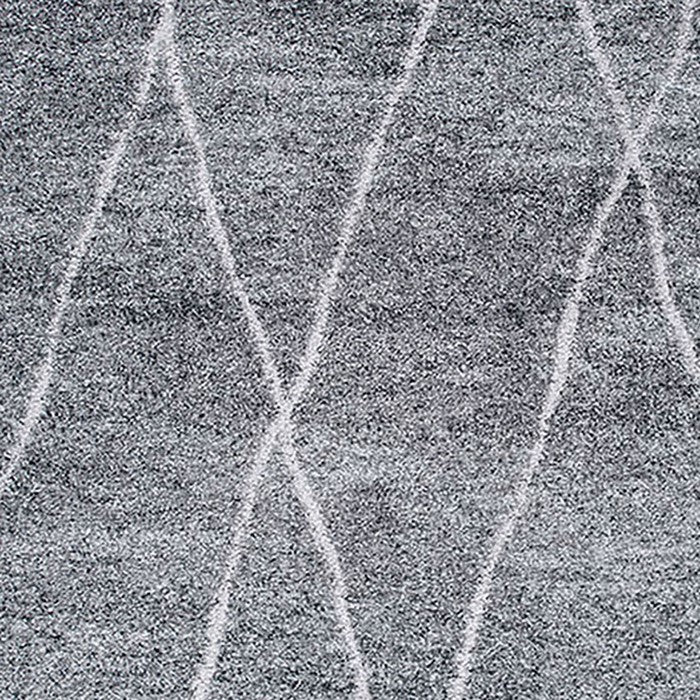 90 X 63 Inches Fabric Power Loomed Rug with Irregular Diamond Print, Gray