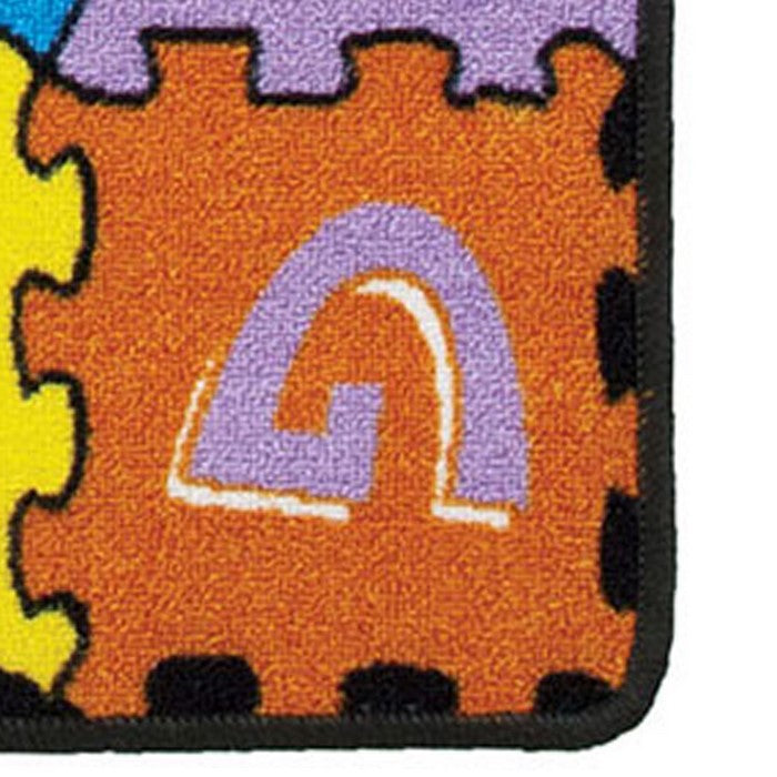 81 X 57 Inches Tufted Loom Kids Room Rug with Alphanumeric Print, Multicolor