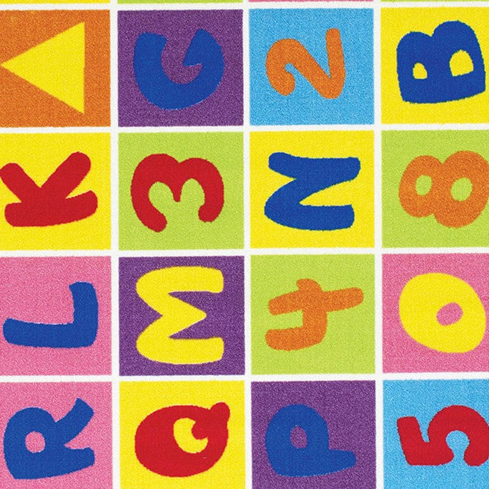 81 X 57 Inches Tufted Loom Kids Room Rug with Alphabets Print, Multicolor