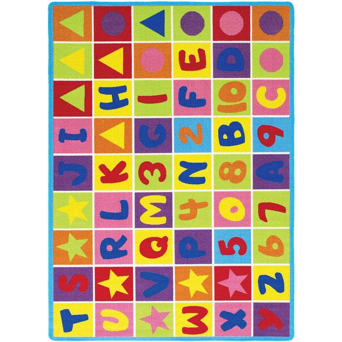 81 X 57 Inches Tufted Loom Kids Room Rug with Alphabets Print, Multicolor