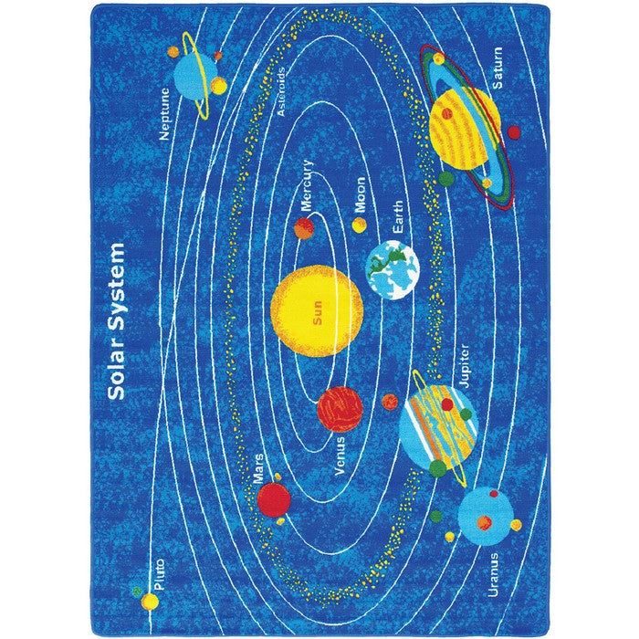 81 X 57 Inches Tufted Loom Kids Room Rug with Solar System Print, Multicolor