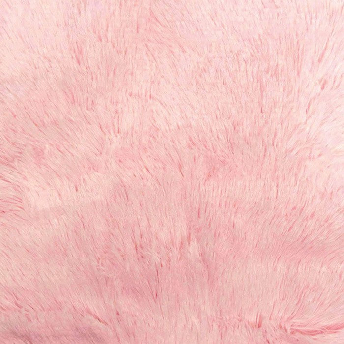 20 X 20 Inches Square Zippered Polyester Pillow with Furry Texture, Set of 2, Pink