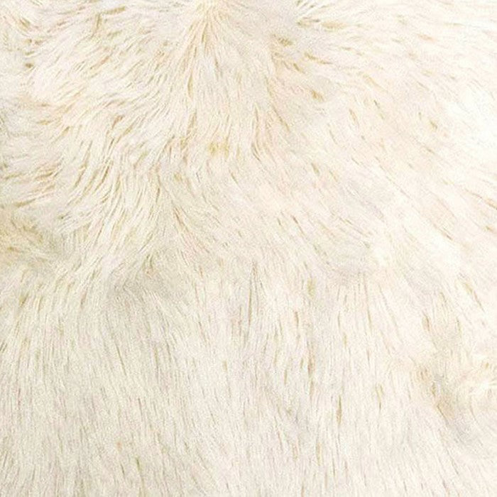 20 X 20 Inches Square Zippered Polyester Pillow with Furry Texture, Set of 2, White