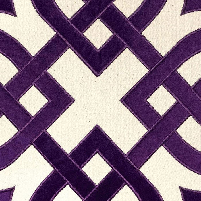20 X 20 Inches Jacquard Pillow with Celtic Knot Pattern, Set of 2, Purple and White