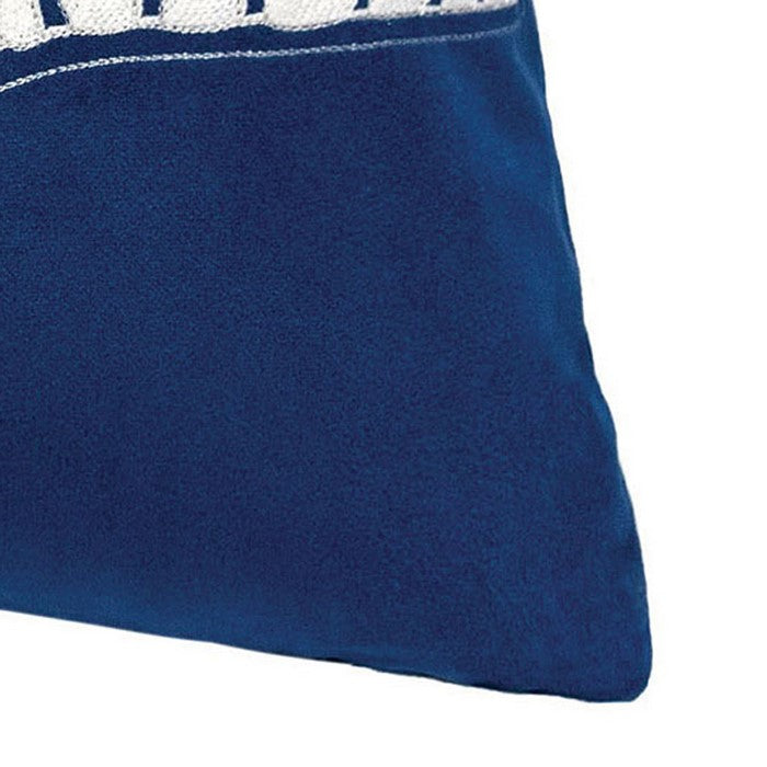20 X 20 Inches Accent Pillow with Starfish Embroidery, Set of 2, Blue and White