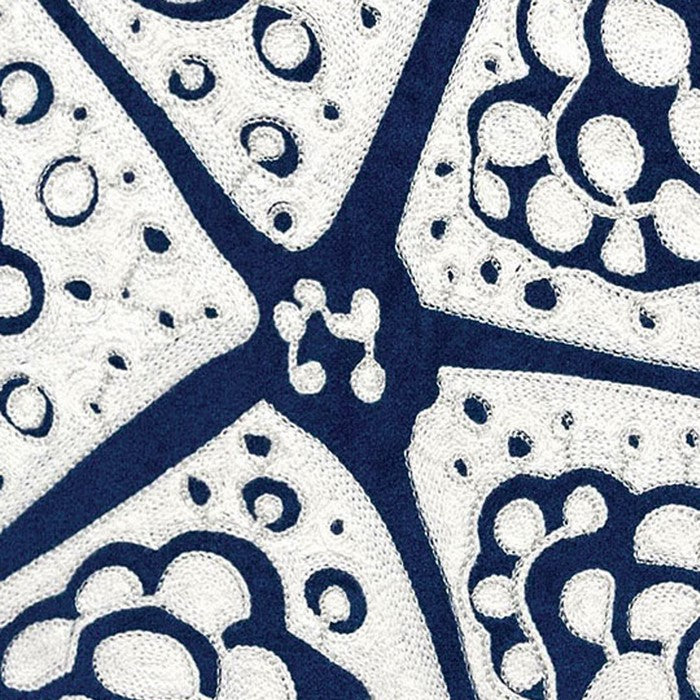 20 X 20 Inches Accent Pillow with Starfish Embroidery, Set of 2, Blue and White