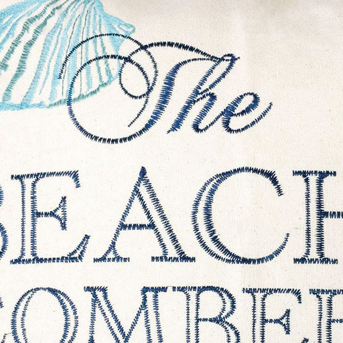 20 X 20 Inches Beach Theme Pillow with Sea Horse Print, Set of 2, Blue and White