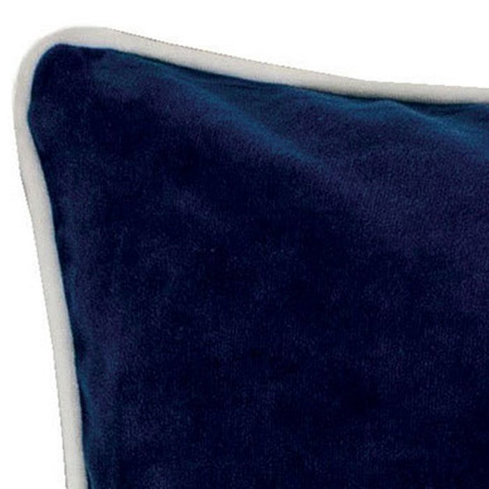20 X 20 Inches Sea Anchor Embroidered Accent Pillow, Set of 2, Blue and White