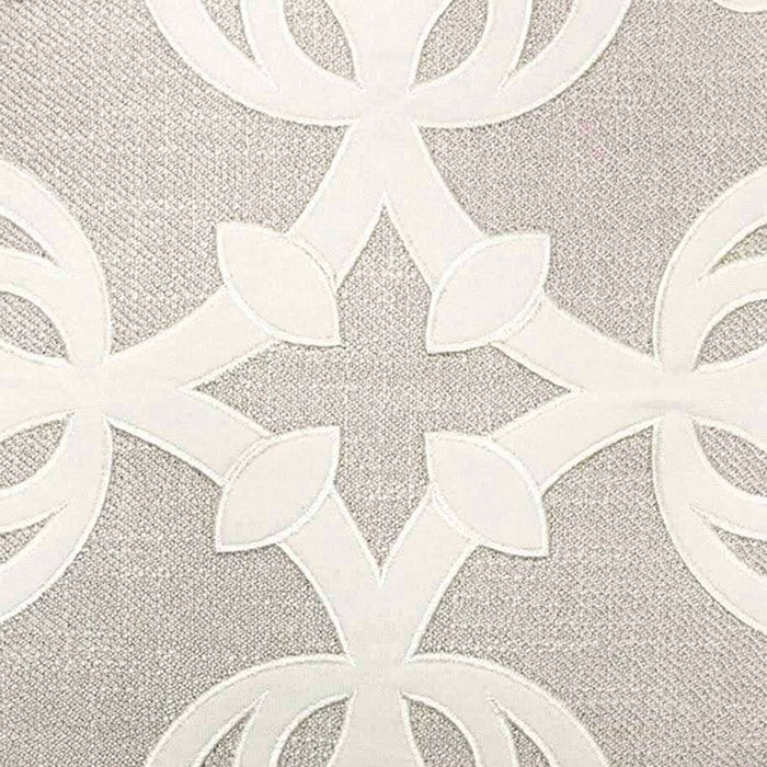 20 X 20 Inches Pillow with Intricate Floral Embroidery, Set of 2,Light Gray and White