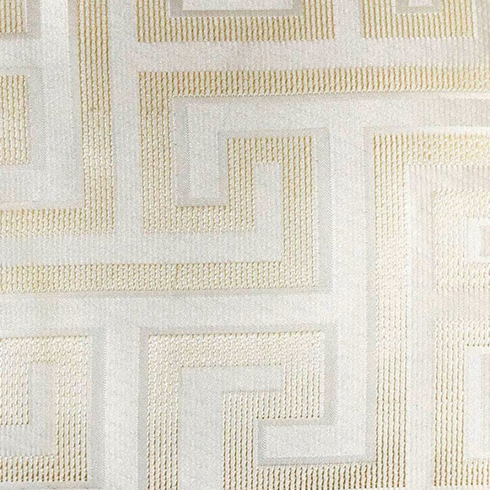 20 X 20 Inches Maze Design Polyester Accent Pillow, Set of 2, White and Cream
