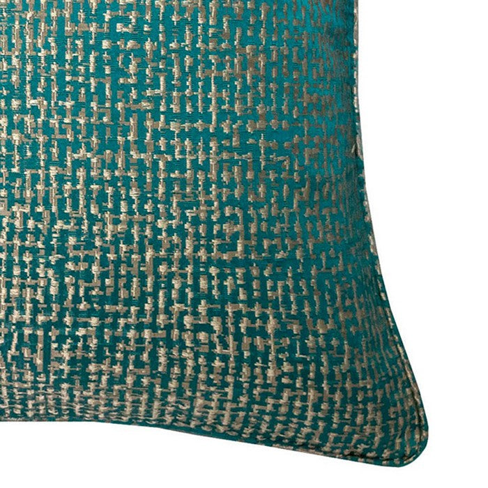 20 X 20 Inches Shimmering Polyester Accent Pillow, Set of 2, Silver and Blue