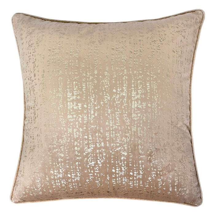 20 X 20 Inches Shimmering Velvet Accent Pillow, Set of 2, Beige and Silver