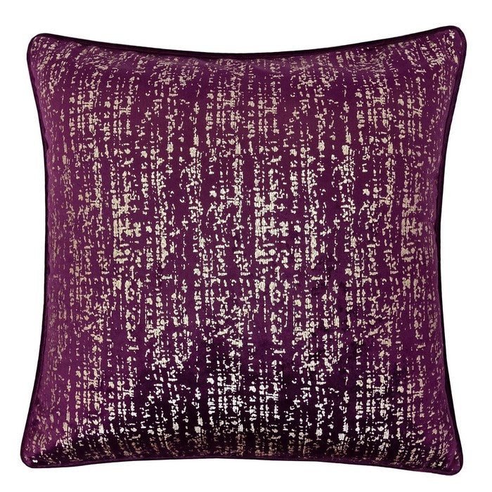 20 X 20 Inches Shimmering Velvet Accent Pillow, Set of 2, Purple and Silver