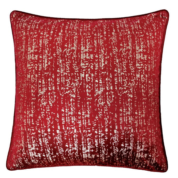 20 X 20 Inches Shimmering Velvet Accent Pillow, Set of 2, Red and Silver