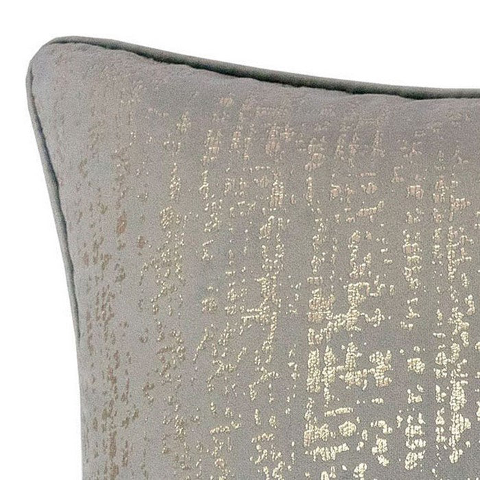 20 X 20 Inches Shimmering Velvet Accent Pillow, Set of 2, Gray and Silver