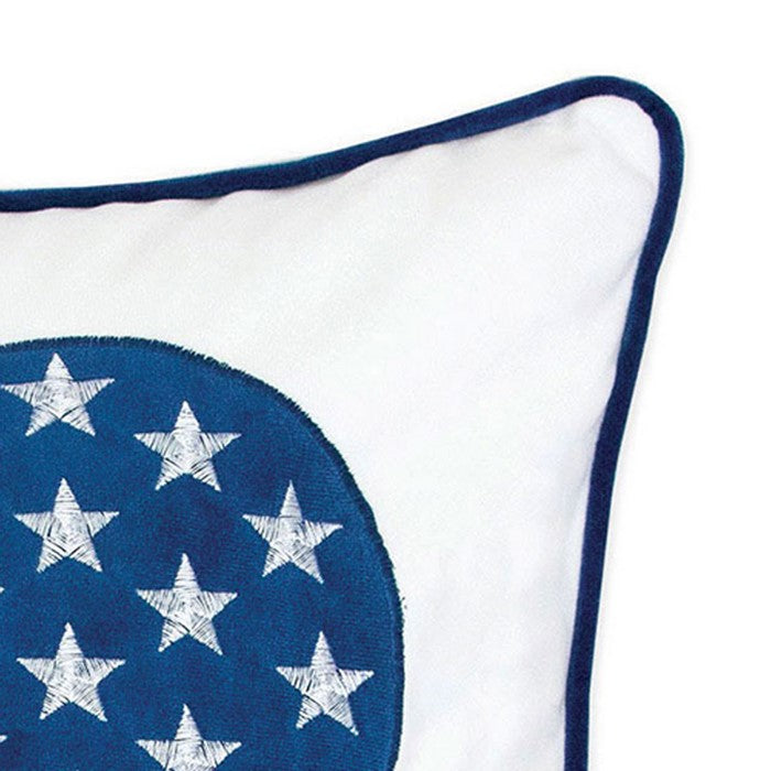 20 X 20 Inches Soccer and American Flag Embroidered Pillow, Set of 2, Multicolor