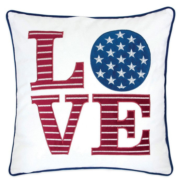 20 X 20 Inches Soccer and American Flag Embroidered Pillow, Set of 2, Multicolor