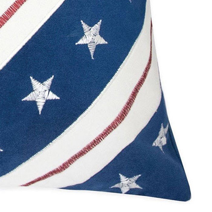 20 X 20 Inches Flag Inspired Embroidered Accent Pillow, Set of 2, Multicolor
