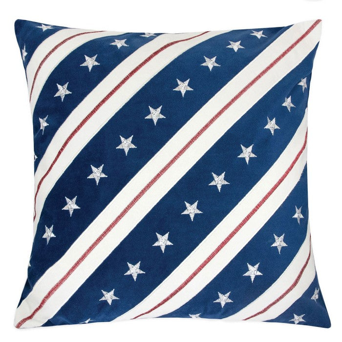 20 X 20 Inches Flag Inspired Embroidered Accent Pillow, Set of 2, Multicolor