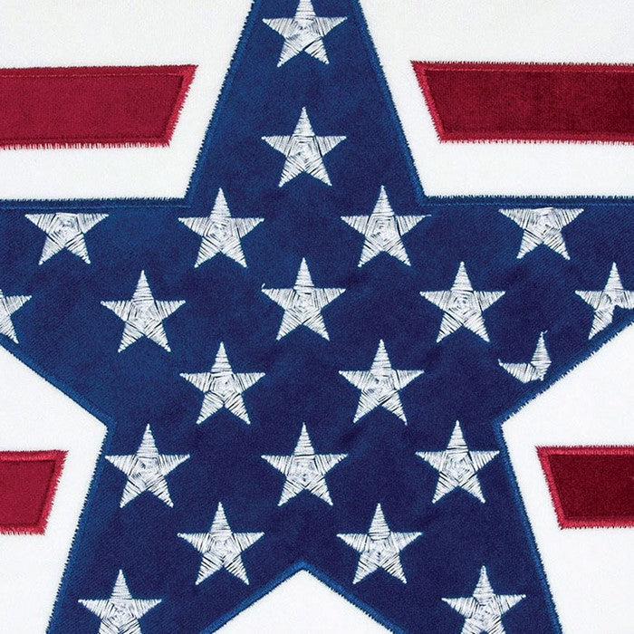 20 X 20 Inches US Flag Embroidered Velvet Accent Pillow, Set of 2, Multicolor
