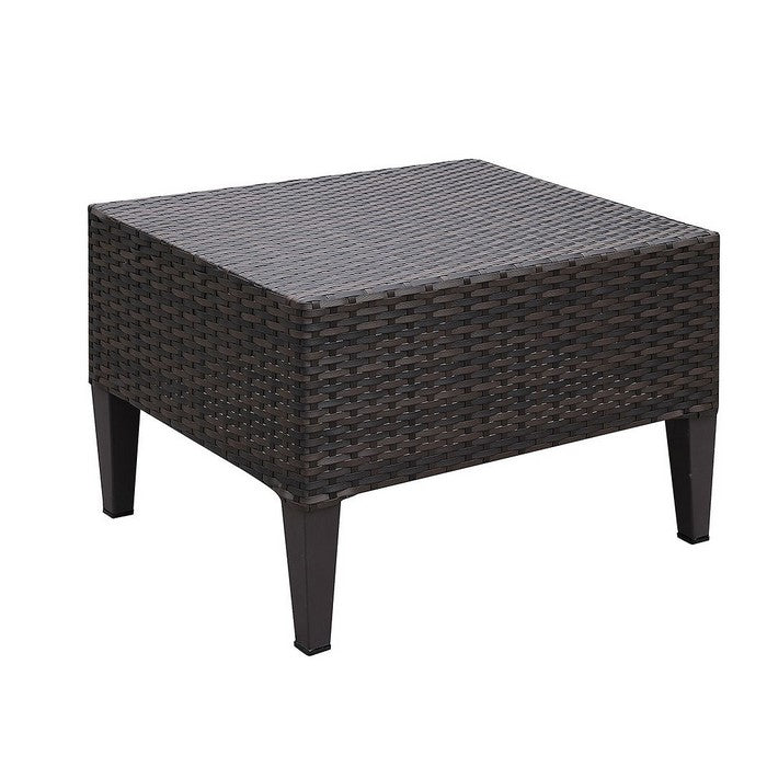 5 Piece Faux Wicker Aluminum Frame Patio Set with Pillow, Brown and Beige