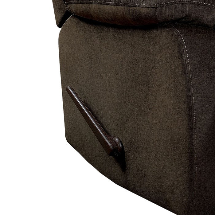 Contemporary Recliner Chair with Faux Leather Upholstery and Glider, Brown