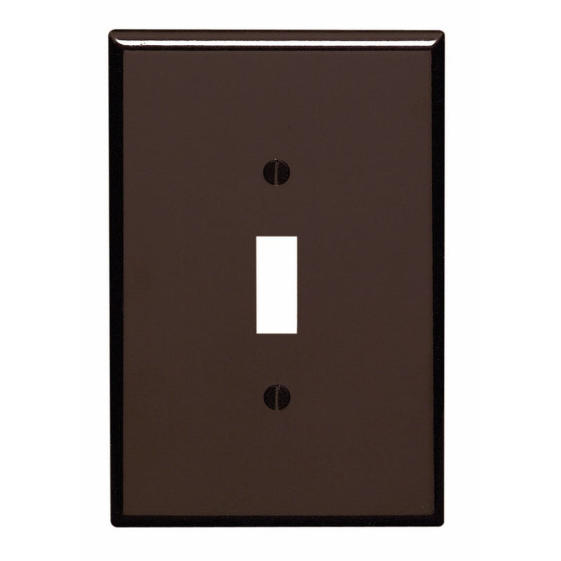 Leviton 85101 1-Gang Toggle Device Switch Wallplate, Oversized, Thermoset, Device Mount, Brown