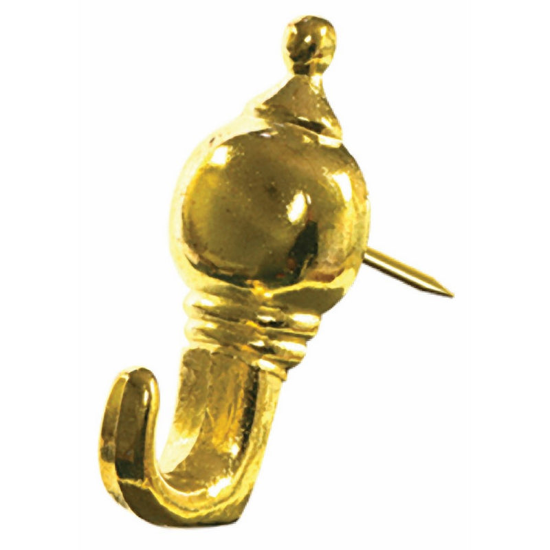 Hillman Fasteners 122210 Brass Colonial Push Pin Hanger (Pack of 3)
