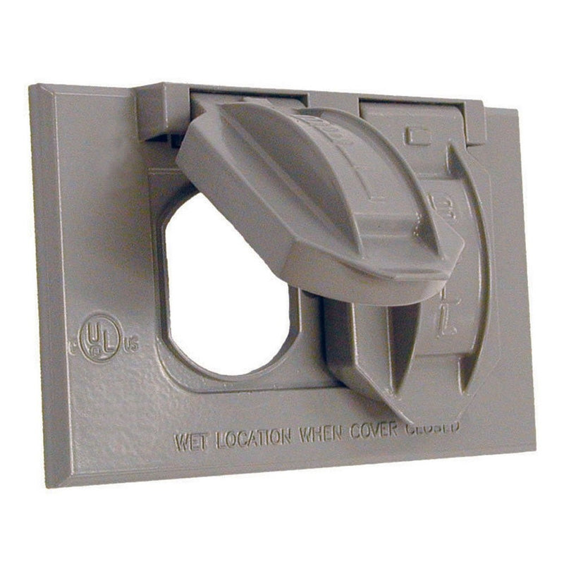 Hubbell-Bell 5180-0 Horizontal Duplex Single Gang Weatherproof Cover