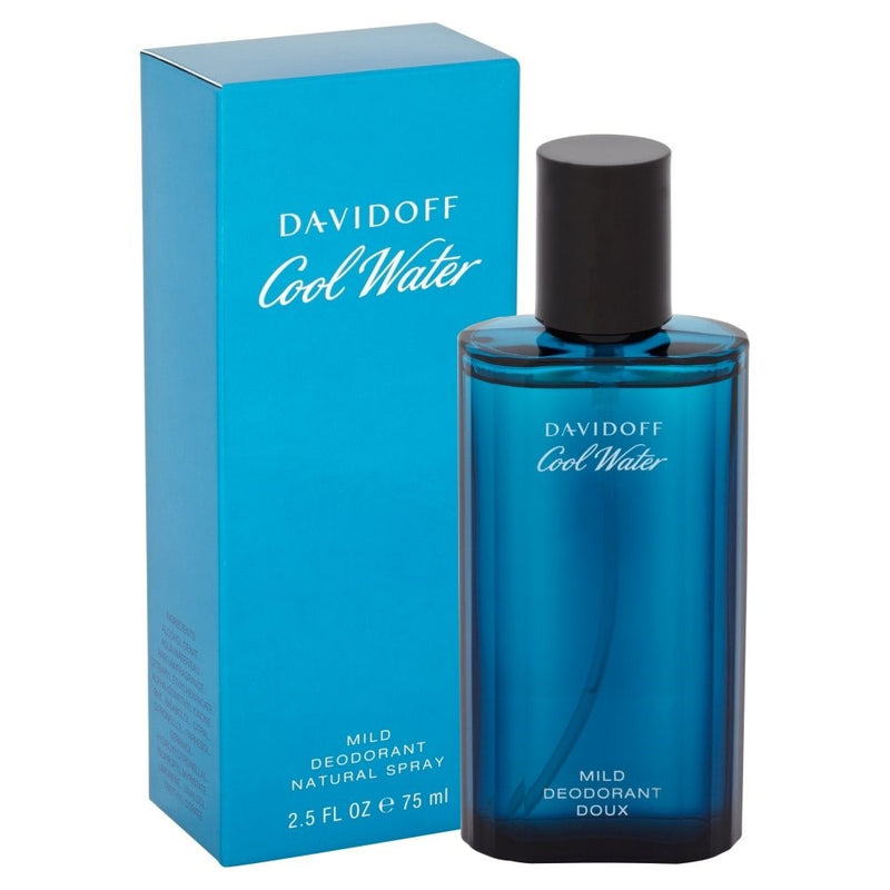 Cool Water By Davidoff For Men. Mild Deodorant Spray 2.5 Ounce, 1 Count