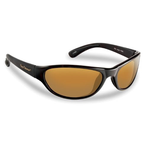 Flying Fisherman Key Largo Polarized Sunglasses (Matte Black Frame, Amber Lens)