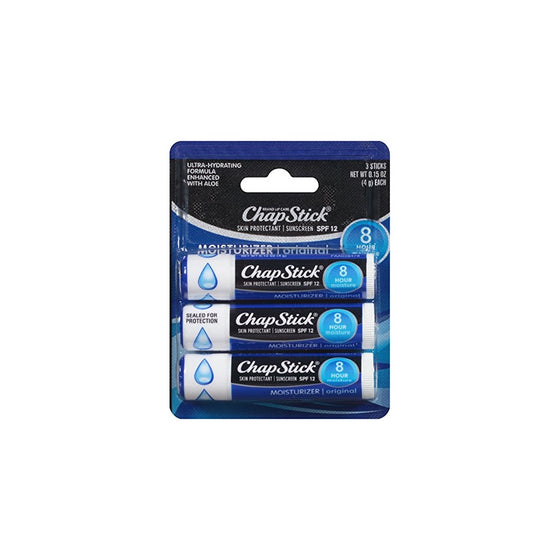 ChapStick Lip Moisturizer SPF 12, 0.15 oz 3 ea