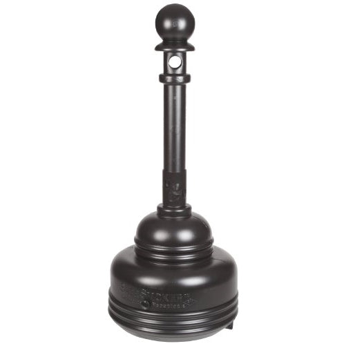 Eagle 1206BLACK High Density Polyethylene (HDPE) SafeSmoker Cigarette Receptacle, 5 quarts Capacity, 37.75" Height, 15.25" Diameter, Black