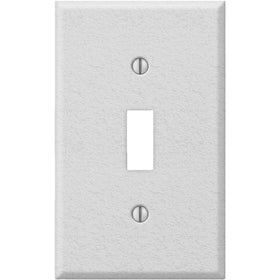Pro-White Steel Wrinkle Switch Wall Plate