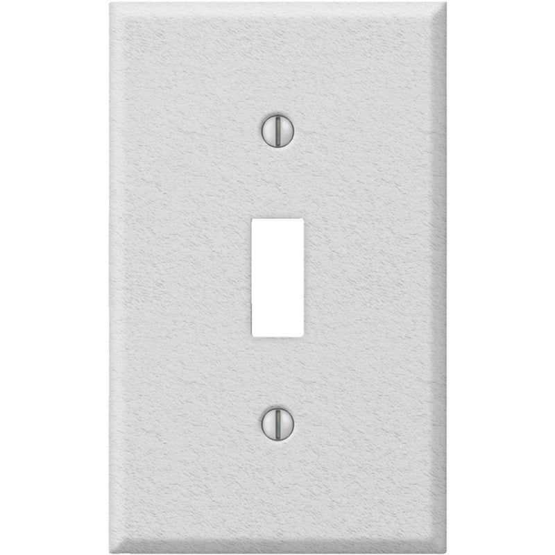 Pro-White Steel Wrinkle Switch Wall Plate