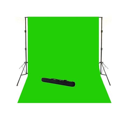ePhoto 10' X 12' Video Photography Studio Chroma Key Chromakey Green Screen Cotton Muslin Backdrop Seamless and Background Supporting System Kit with Carrying Case