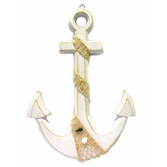 Large Anchor Wall Plaque Nautical Beach Tropical Decor - 18" Tall 12.5" Wide