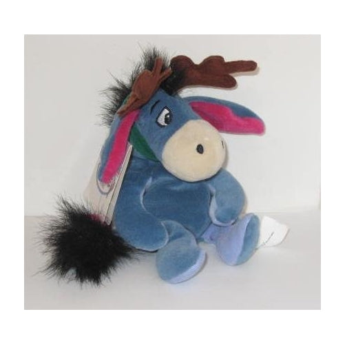 Disney Bean Bag Plush Eeyore As a Reindeer 9"