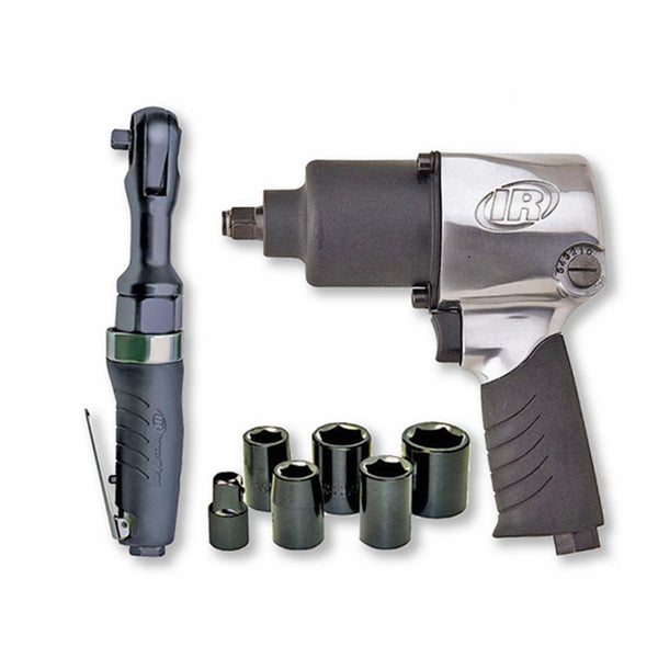 Ingersoll Rand 2317G Edge Series Air Impactool and Ratchet Kit, Black