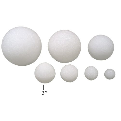 3" Styrofoam Arts & Crafts Balls (12 Pack)