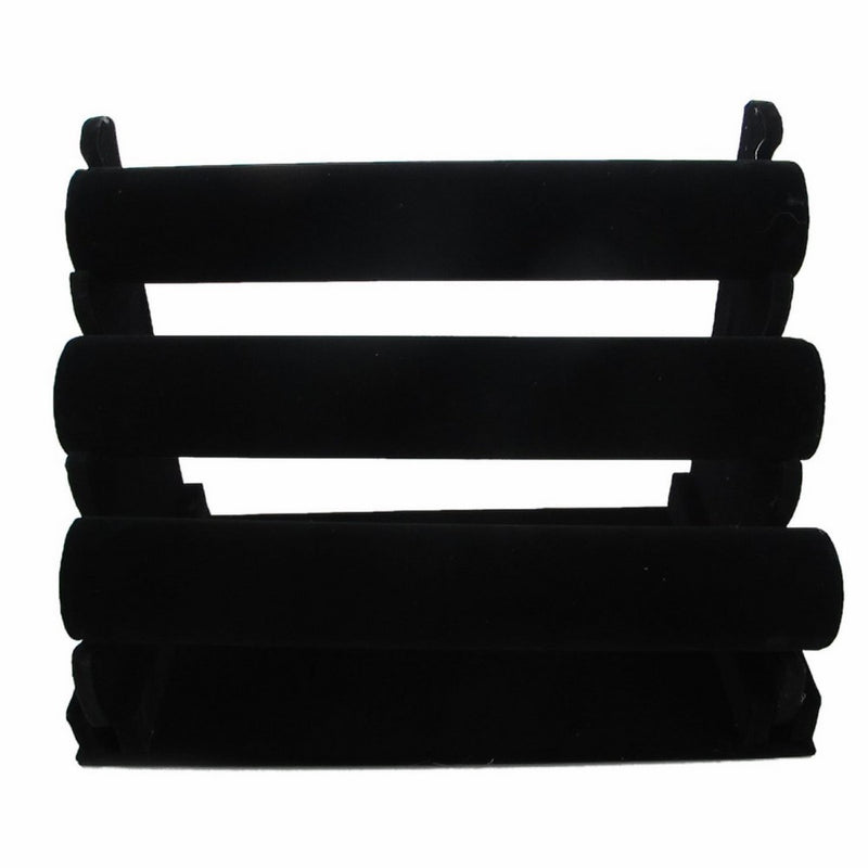 Bracelet 3 Tier T-Bar Jewelry Display Black Velvet Organizer