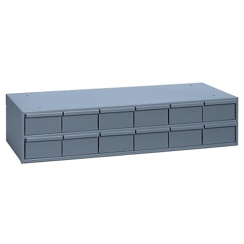 Durham 013-95 Gray Cold Rolled Steel Storage Cabinet, 33-3/4" Width x 7-3/8" Height x 11-5/8" Depth, 12 Drawer